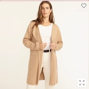 J. Crew Juliette collarless sweater-blazer Hthr Khaki- LRG